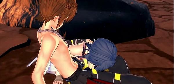  Aqua gives Sora a blowjob before getting fucked doggystyle, lets him cum in her pussy - Kingdom Hearts Hentai.